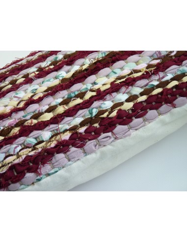 Coussin tissé rectangulaire mauve