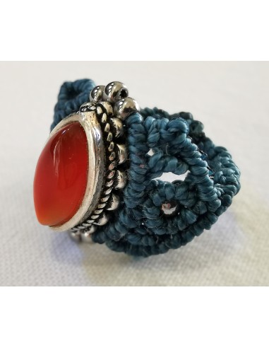 Bague Macramé bleue