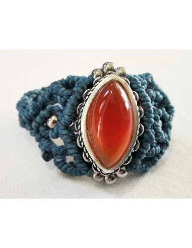 Bague Macramé bleue