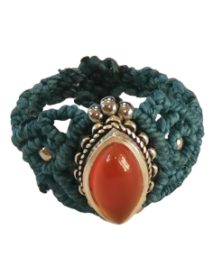 Bague Macramé bleue