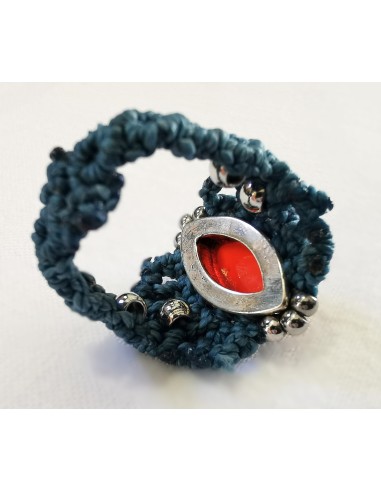 Bague Macramé bleue