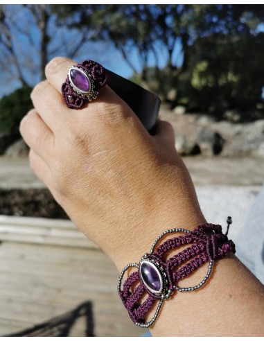 Bracelet macramé violet
