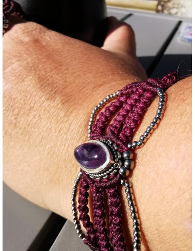 Bracelet macramé violet