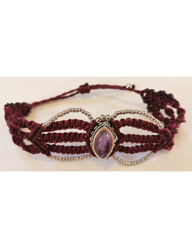 Bracelet macramé violet