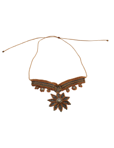 Collier macramé fleur
