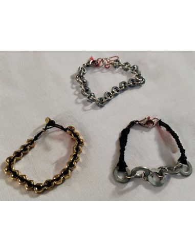 Bracelet écrous argentés