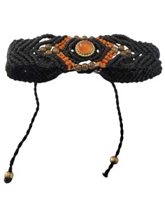 Bracelet macramé noir & orange