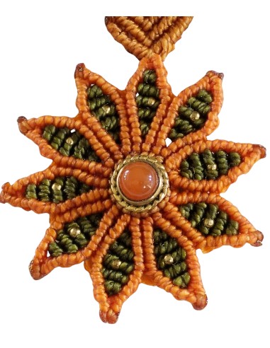 Collier macramé fleur