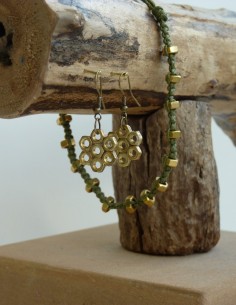 Boucle d'oreille fleur écrous 2